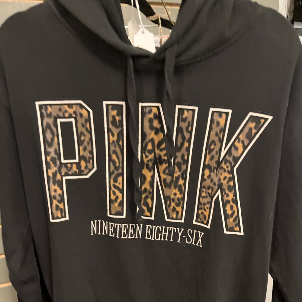 PINK hooded sweatshirt cheetah print
